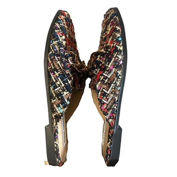 Steve Madden Multicolor Tweed Loafers with Gold Chain - Picture 8 of 11
